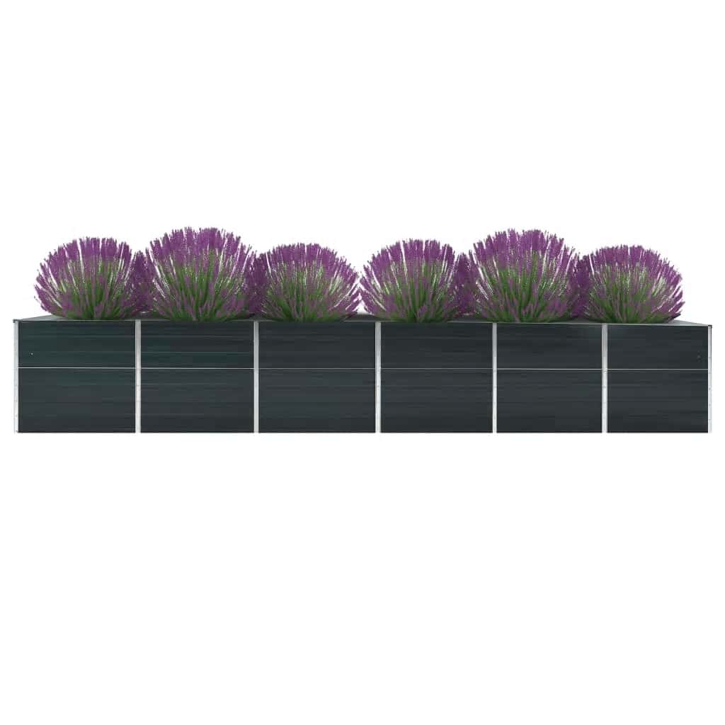 Galvanised Steel Raised Garden Bed 480cm Anthracite | Simpledeals