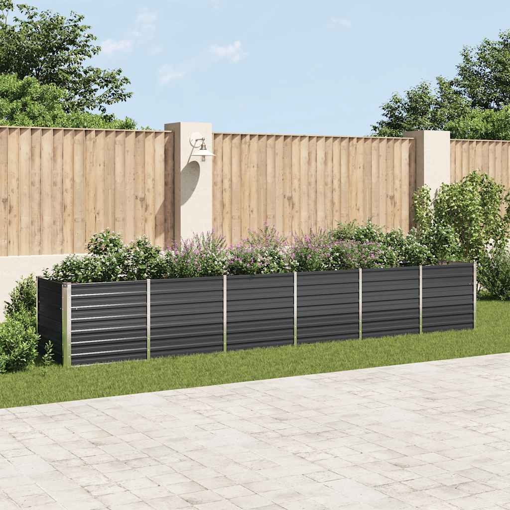Galvanised Steel Raised Garden Bed 480cm Anthracite | Simpledeals