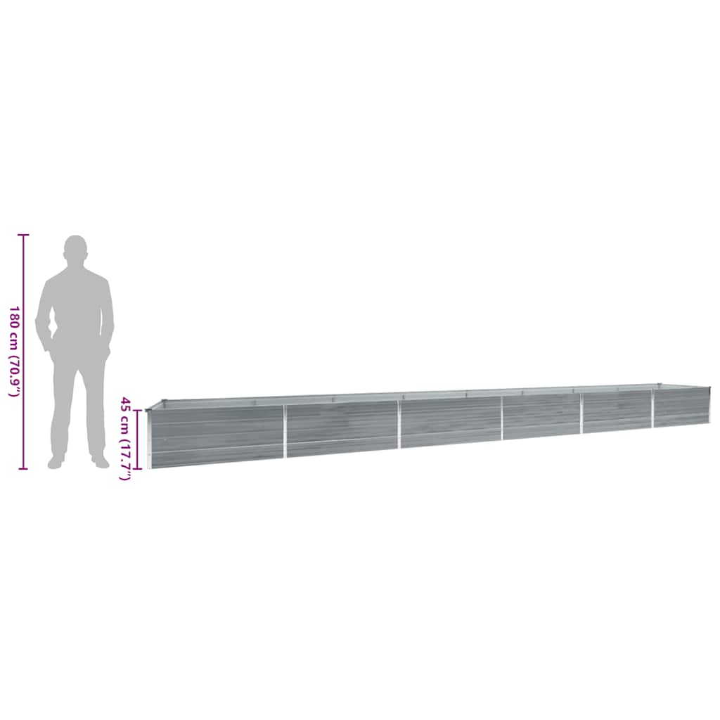 Galvanised Steel Raised Garden Bed 600x80cm | Simpledeals