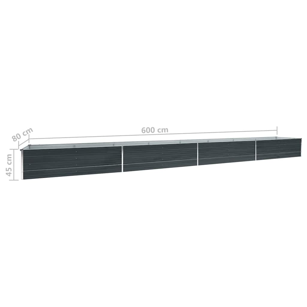 Galvanised Steel Raised Garden Bed 600x80cm | Simpledeals