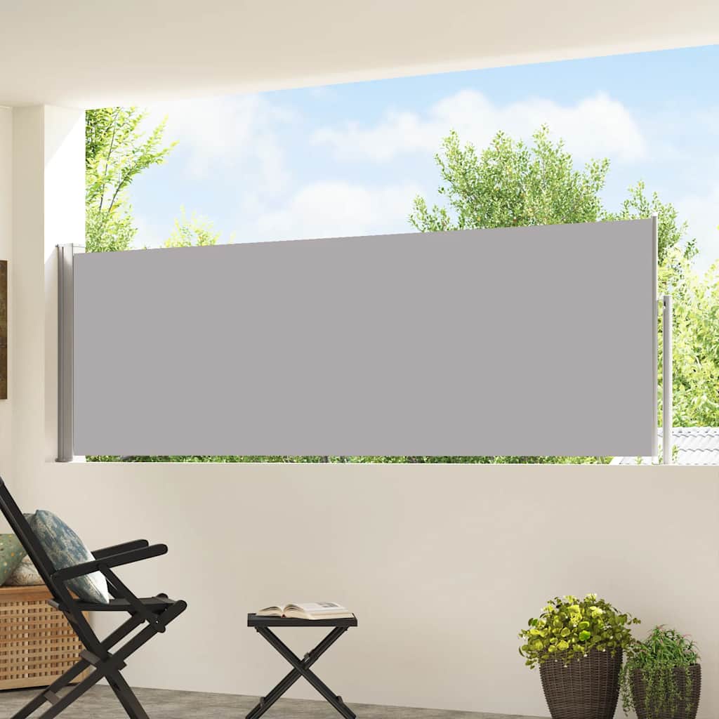 Outdoor Umbrellas & Sunshades - Patio Retractable Side Awning, Grey
