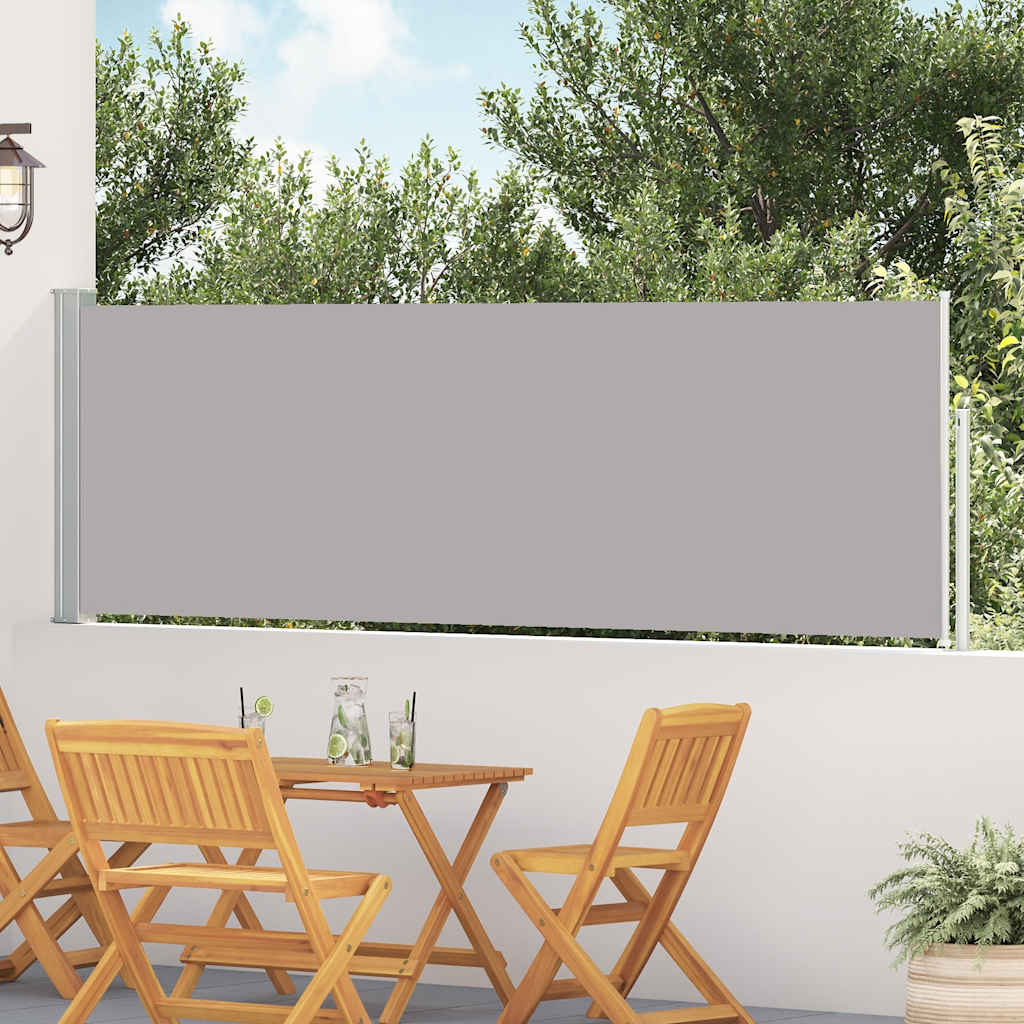 Patio Retractable Side Awning, Grey - Outdoor Umbrellas & Sunshades