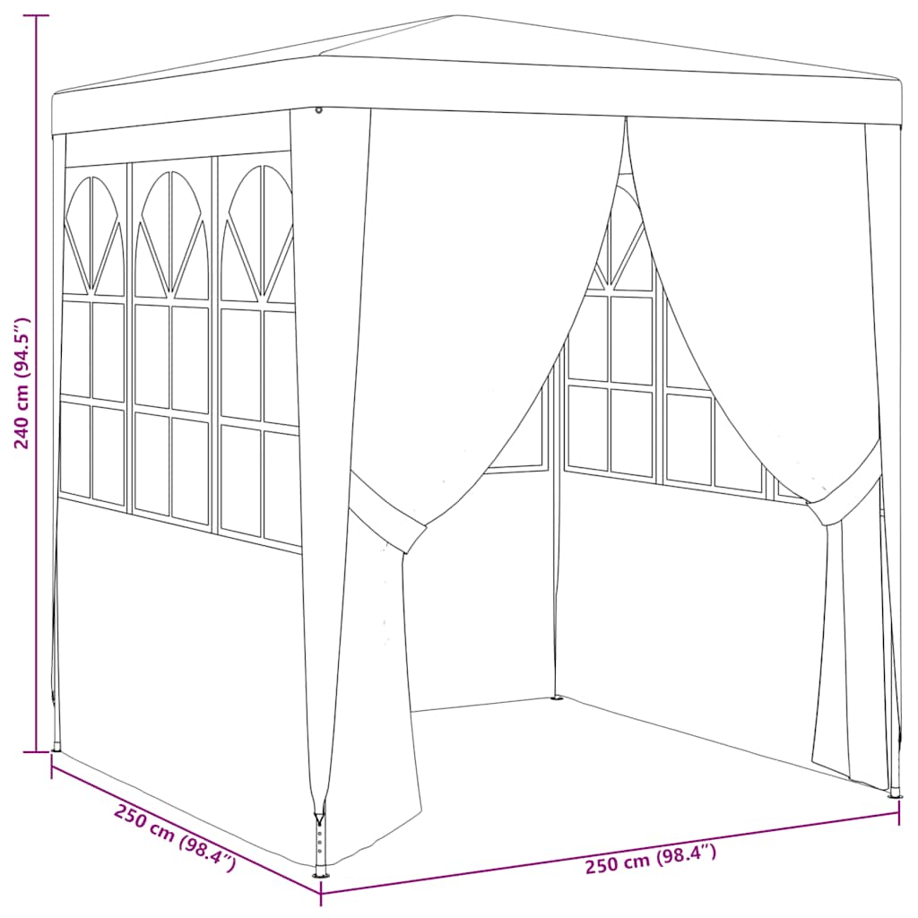 2.5x2.5m Party Tent Side Walls UV Resistant | Simpledeals
