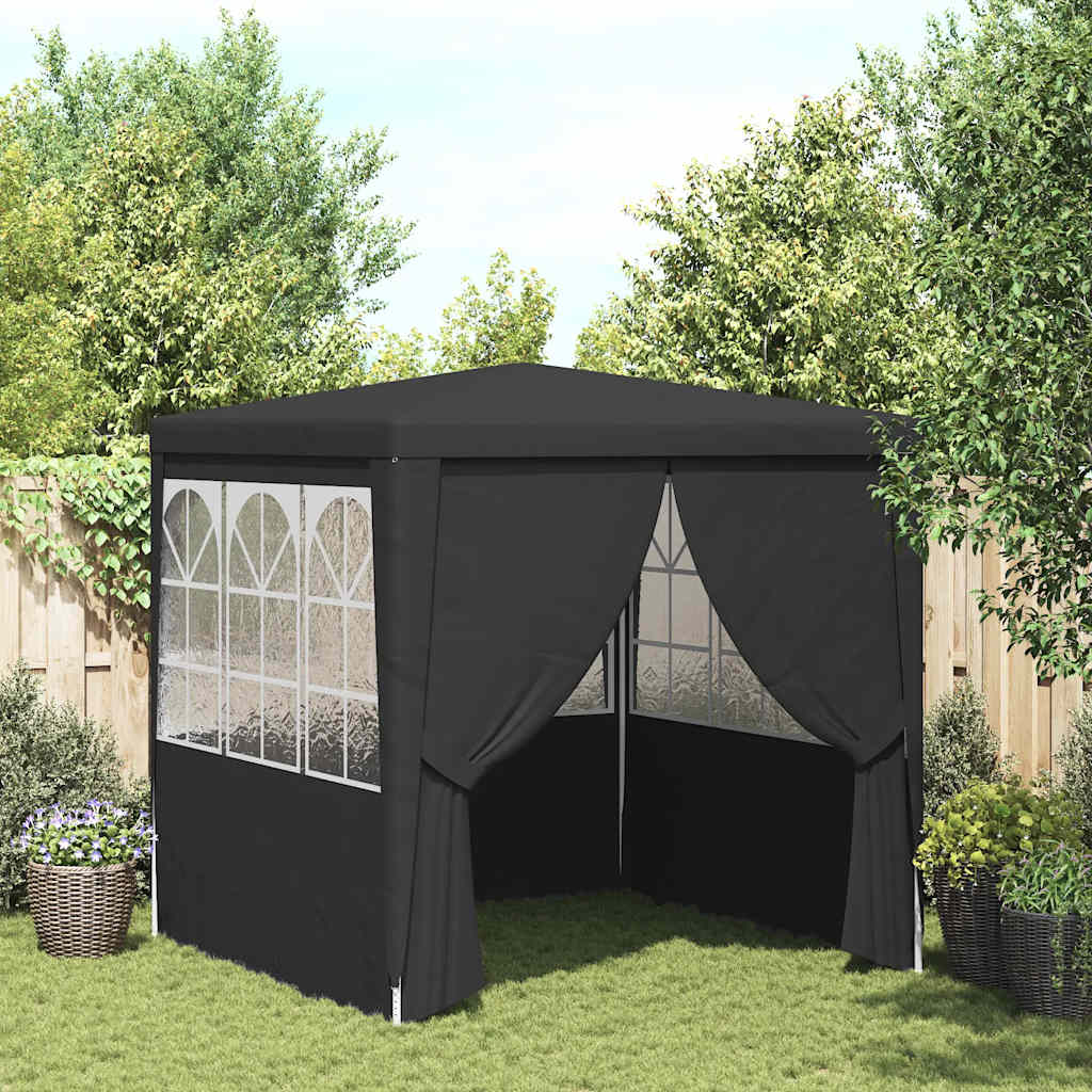 2x2m Party Gazebo Tent Side Walls Anthracite | Simpledeals