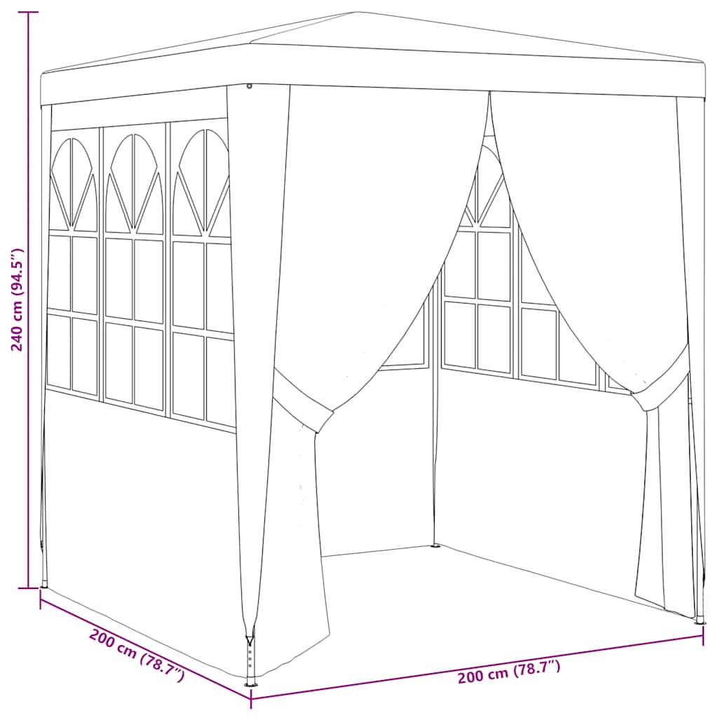 2x2m Party Gazebo Tent Side Walls Anthracite | Simpledeals