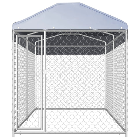 Outdoor Dog Kennel with Canopy Top