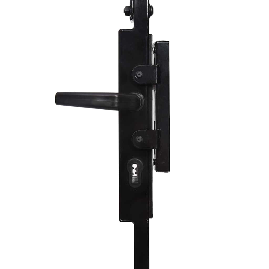 Arched Steel Fence Gate Black 105x170cm | Simpledeals