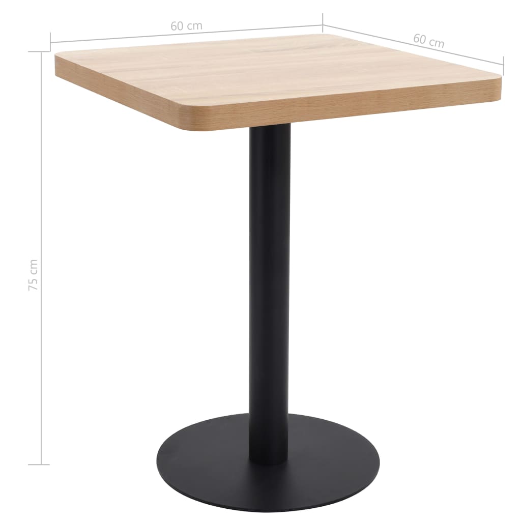 Bistro Table 60x60cm MDF Light Brown | Simpledeals
