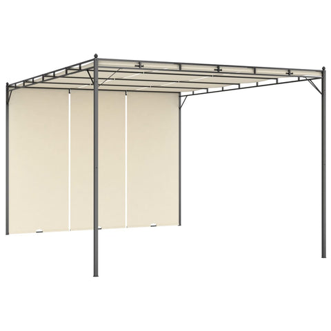Garden Gazebo with Side Curtain Cream