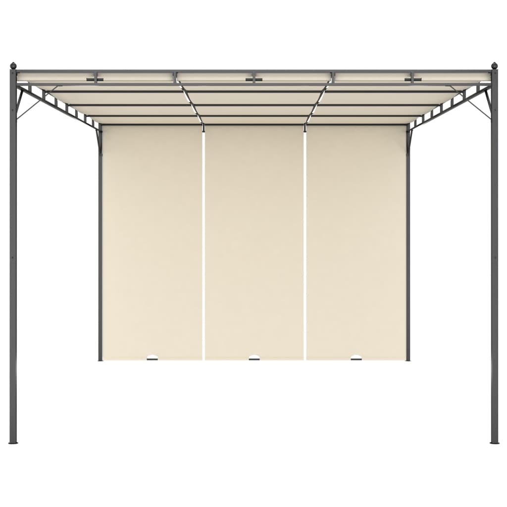 Garden Gazebo with Side Curtain Cream