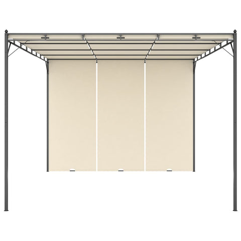 Garden Gazebo with Side Curtain Cream