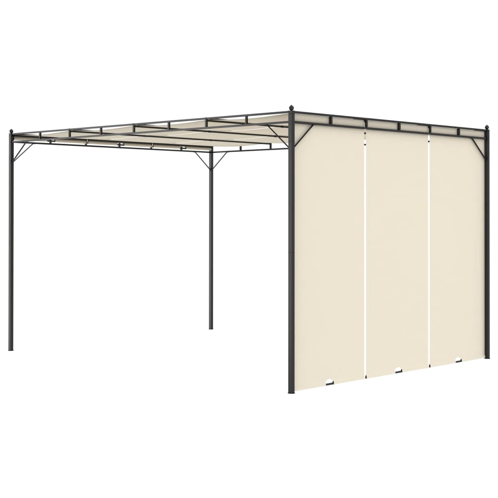 Garden Gazebo with Side Curtain Cream
