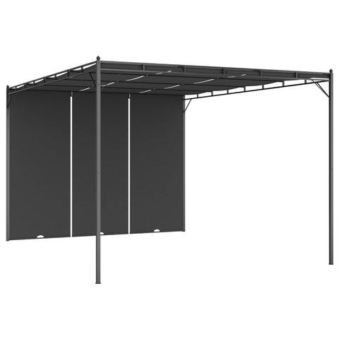 Garden Gazebo with Side Curtain Anthracite