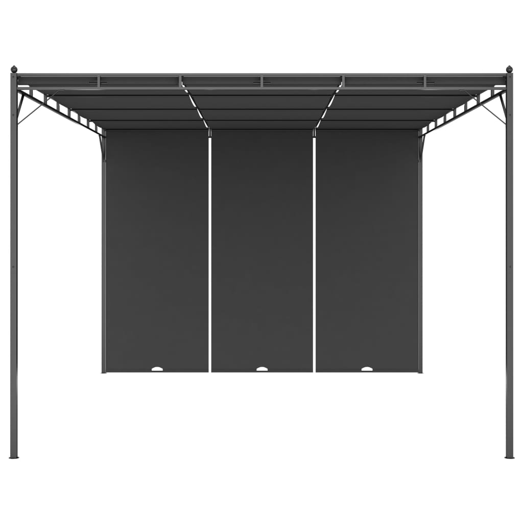 Garden Gazebo with Side Curtain Anthracite