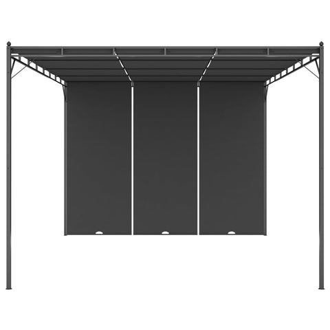 Garden Gazebo with Side Curtain Anthracite