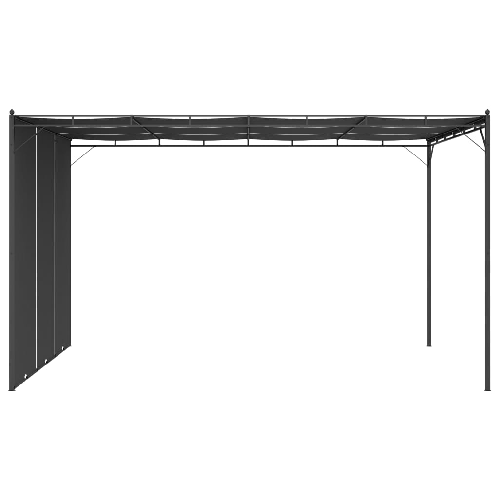 Garden Gazebo with Side Curtain Anthracite