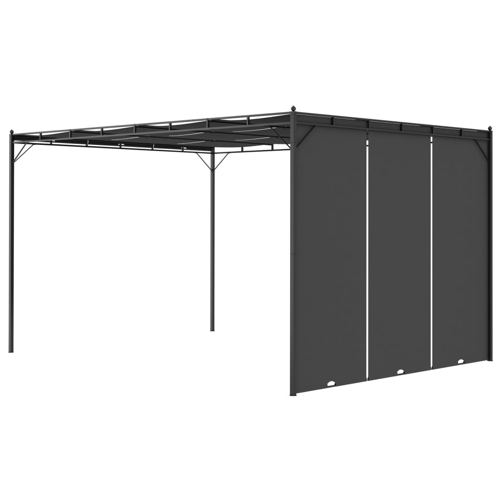 Garden Gazebo with Side Curtain Anthracite