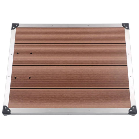 Outdoor Shower Tray WPC Stainless Steel Brown