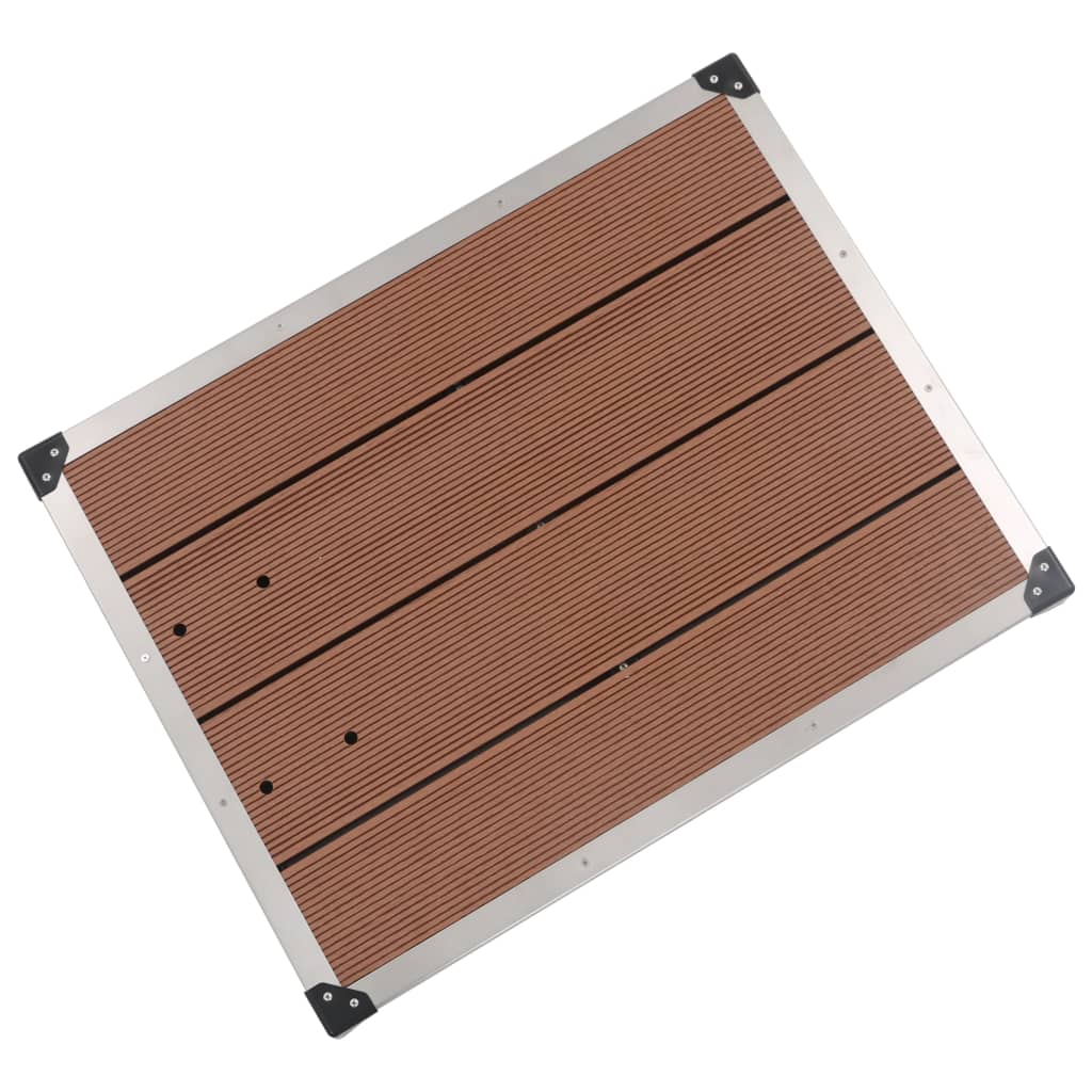 Outdoor Shower Tray WPC Stainless Steel Brown