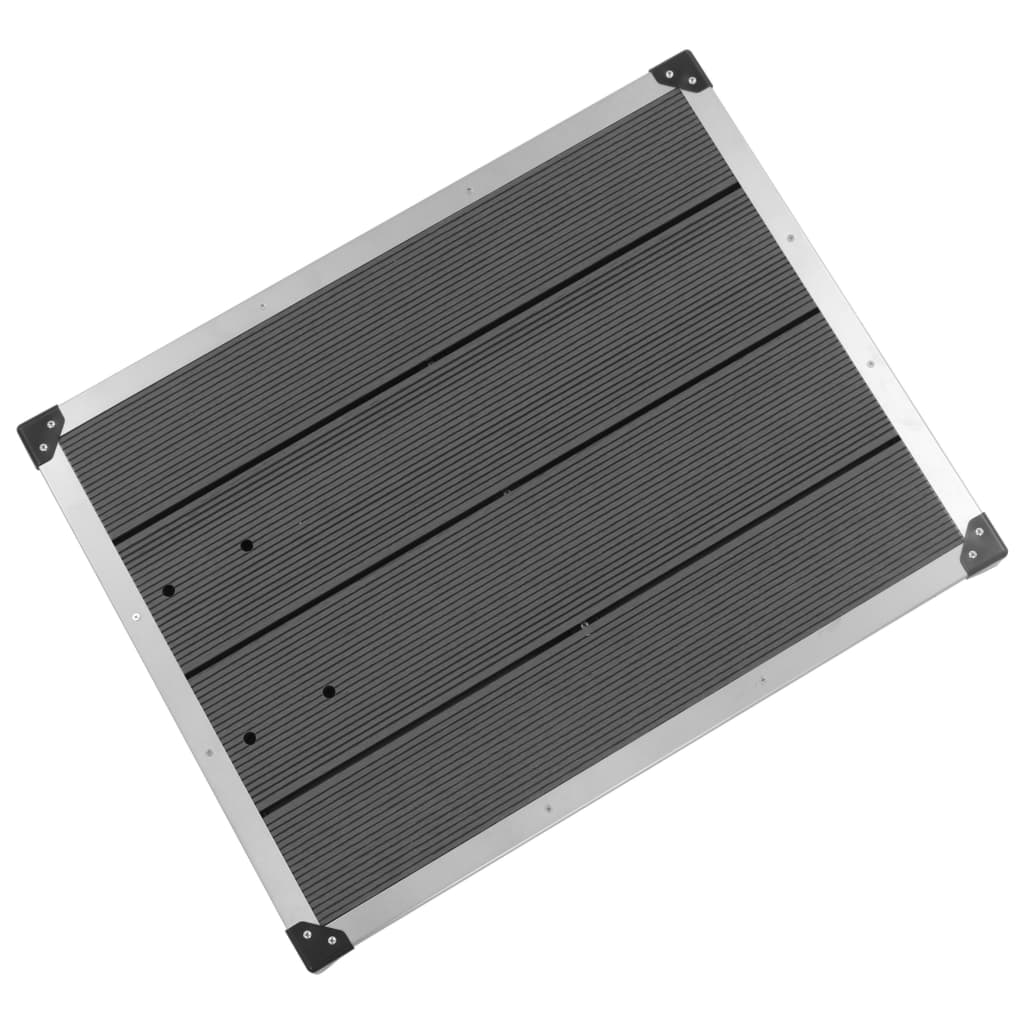 Outdoor Shower Tray WPC Stainless Steel Grey