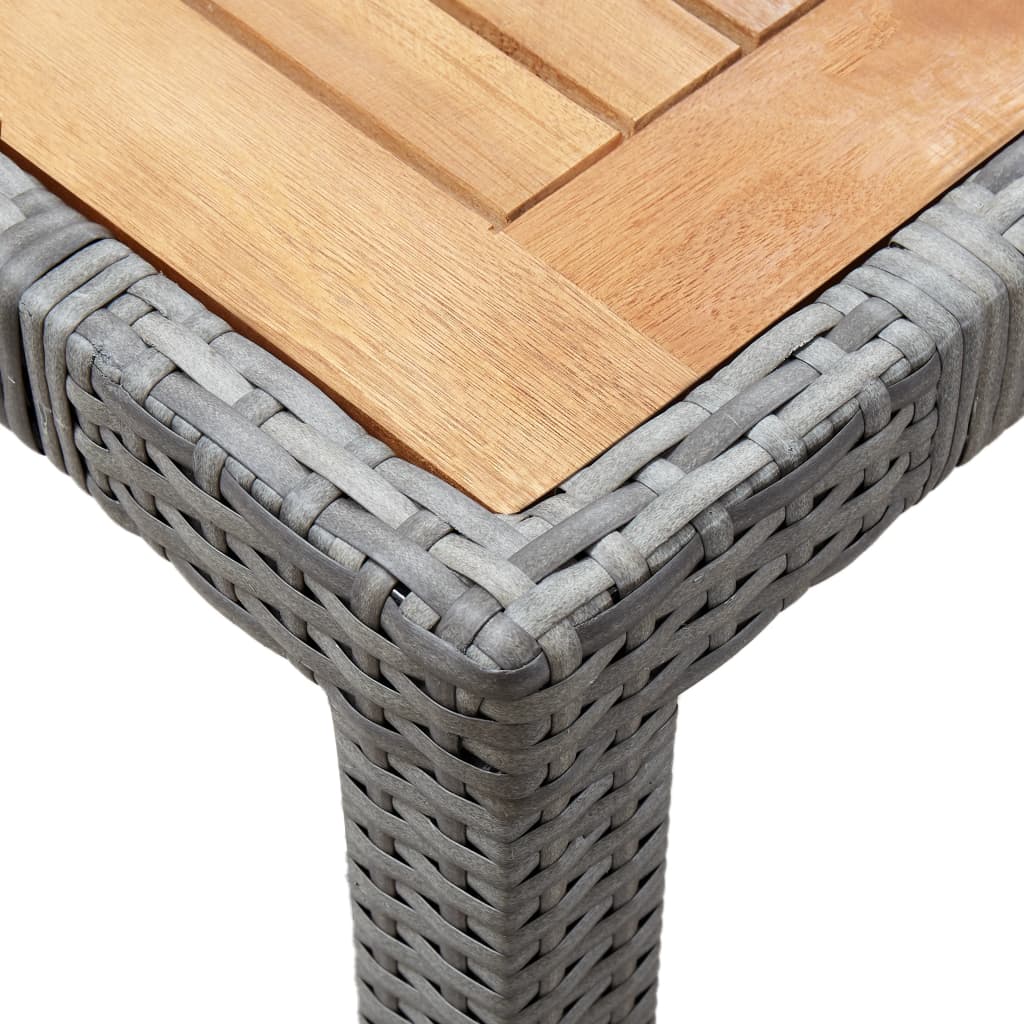 7 Piece Outdoor Dining Set with Cushions Poly Rattan Grey