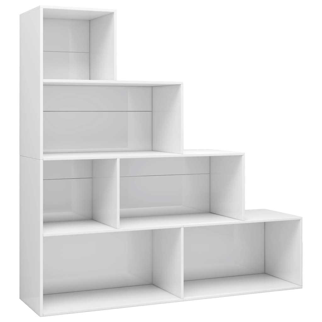 Book Cabinet/Room Divider High Gloss White - Chipboard
