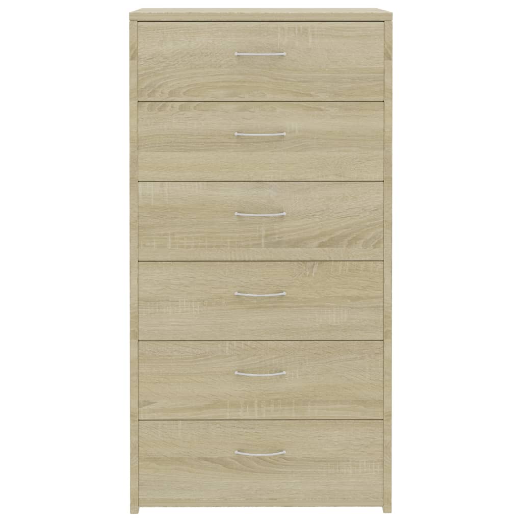 Sideboard with 6 Drawers Sonoma Oak - Chipboard