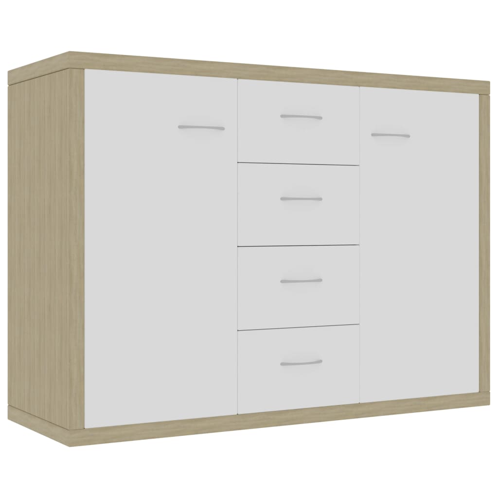 Sideboard White and Sonoma Oak, Chipboard