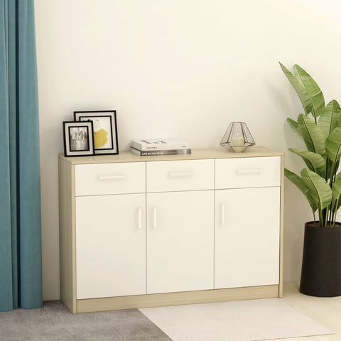 Sideboard White and Sonoma Oak,  Chipboard