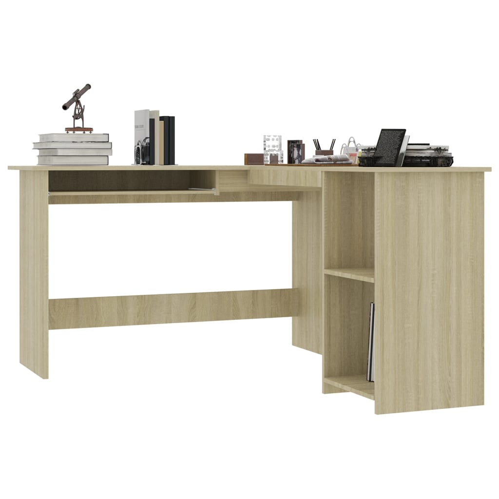 L-Shaped Corner Desk Sonoma Oak  Chipboard