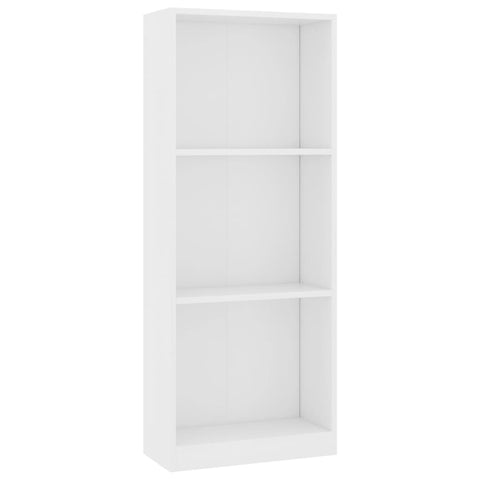 3-Tier  Book Cabinet White Chipboard