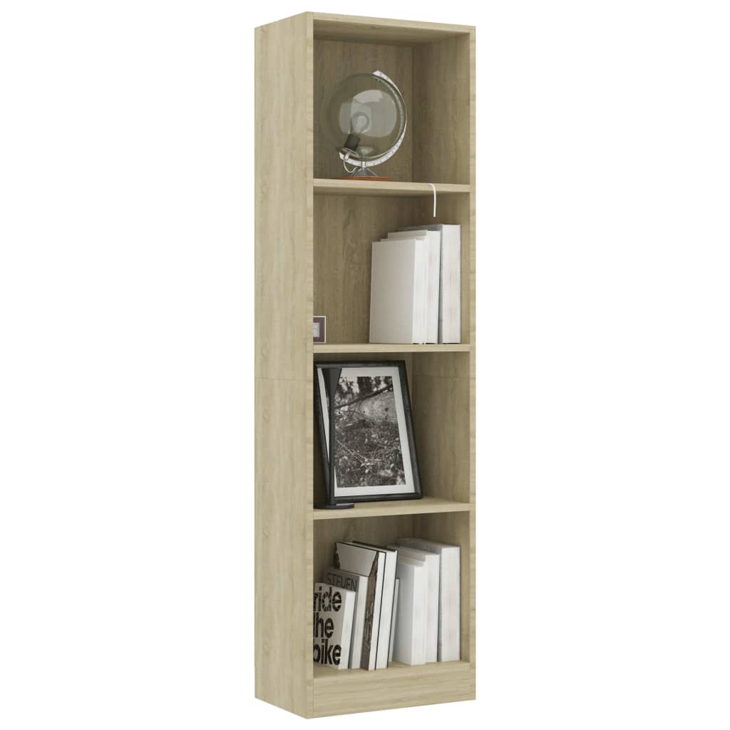 4-Tier Book Cabinet Sonoma Oak - Chipboard