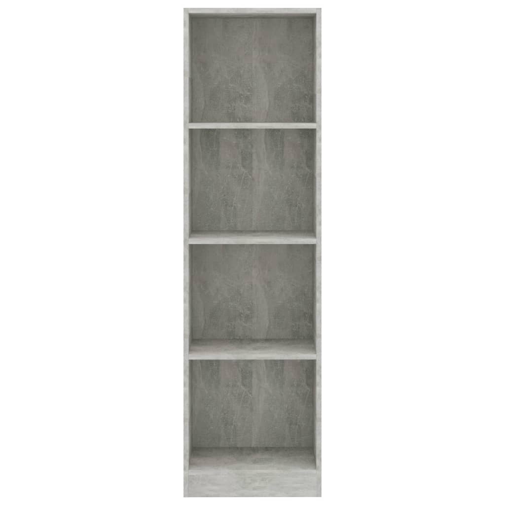 4-Tier Book Cabinet Concrete Grey-Chipboard
