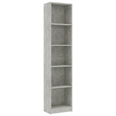 5-Tier Book Cabinet Concrete Grey -Chipboard