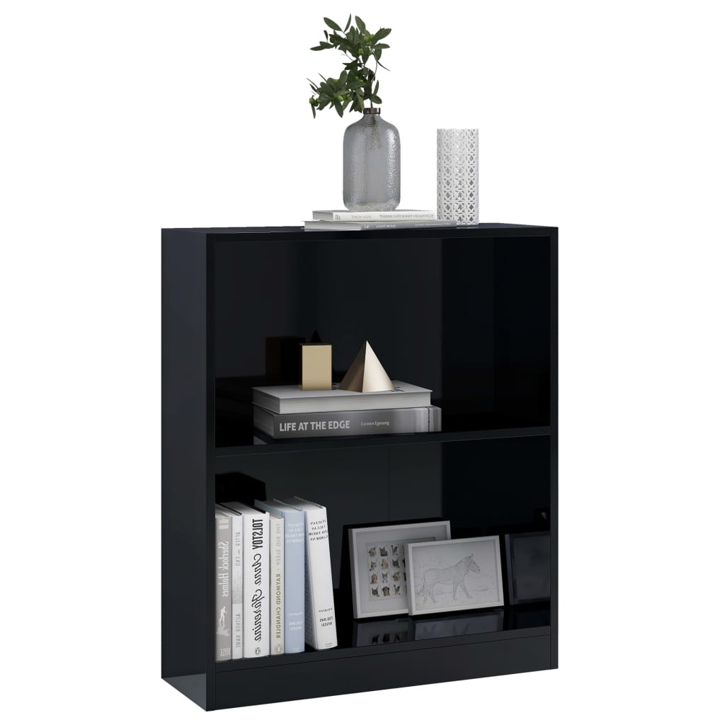 Bookshelf High Gloss Black Chipboard