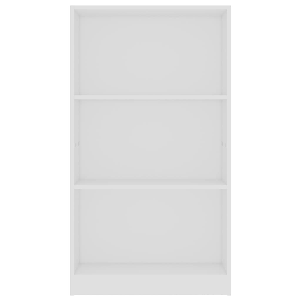 3-Tier Book Cabinet White - Chipboard
