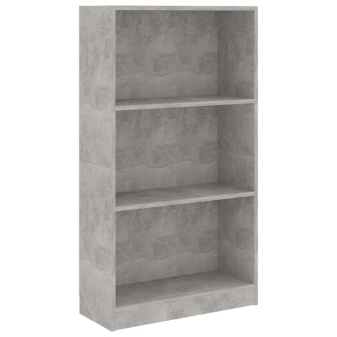 3-Tier Book Cabinet Concrete Grey, Chipboard