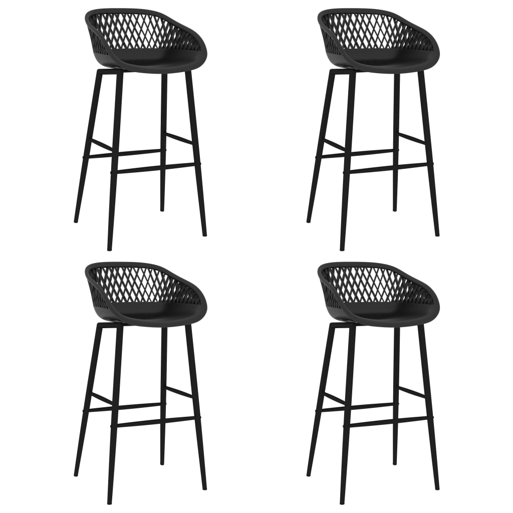 Bar Chairs 4 pcs Black - Table & Bar Stools