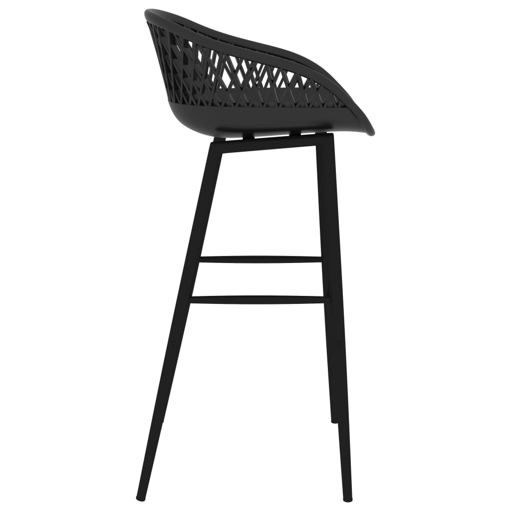 Table & Bar Stools - Bar Chairs 4 pcs Black