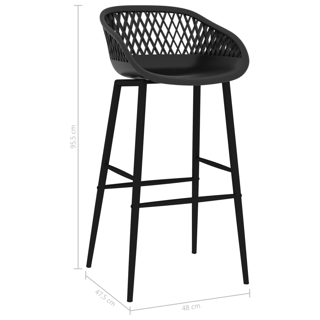 Bar Chairs 4 pcs Black | 4 Pcs