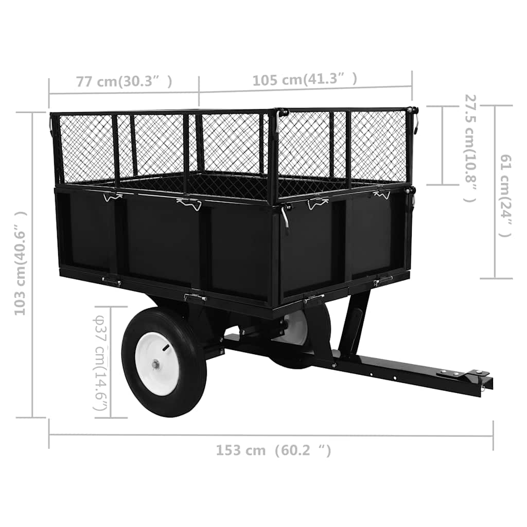 Tipping Trailer for Lawn Tractor 300 kg Load