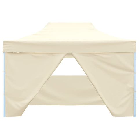 Professional Folding Party Tent with 4 Sidewalls Steel Cream