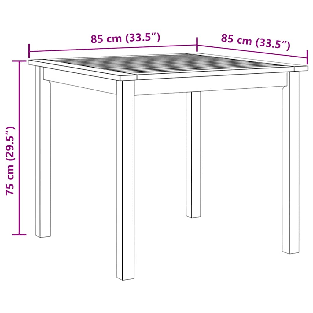 Acacia Wood Garden Table 85x85cm Outdoor | Simpledeals