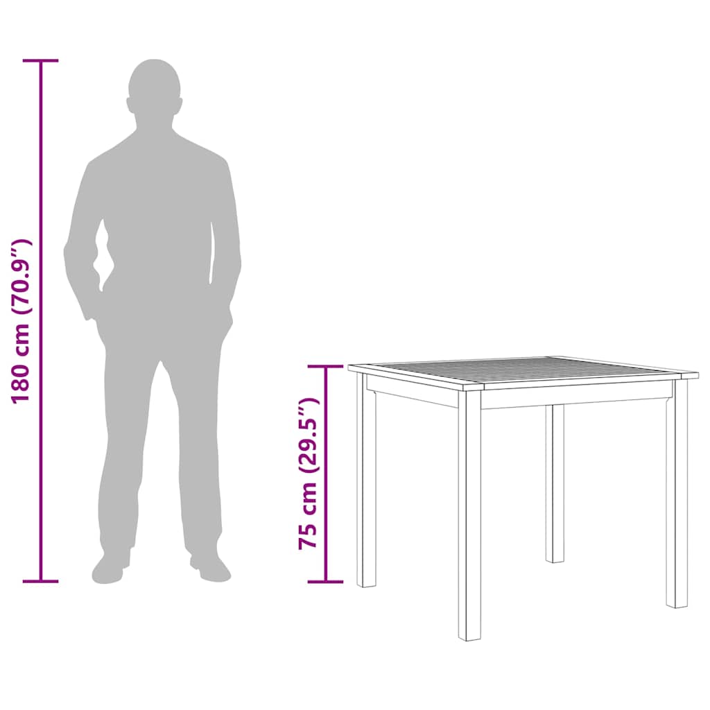 Acacia Wood Garden Table 85x85cm Outdoor | Simpledeals