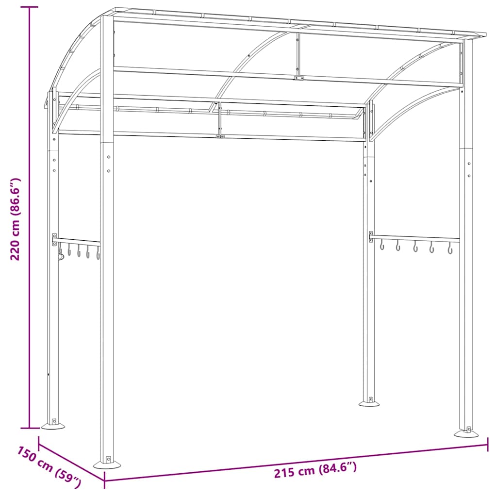 BBQ Gazebo Outdoor Grill Shelter Steel | Simpledeals