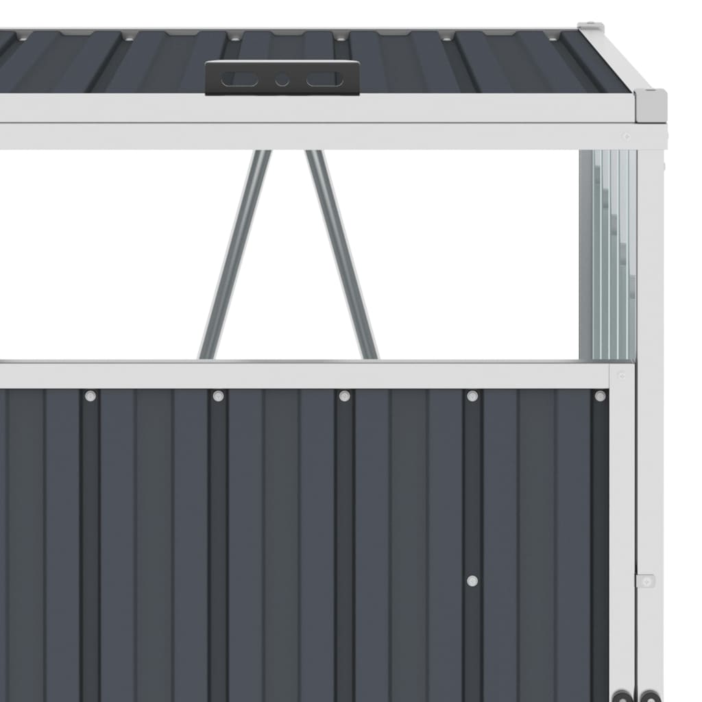 Double Garbage Bin Shed Anthracite Steel