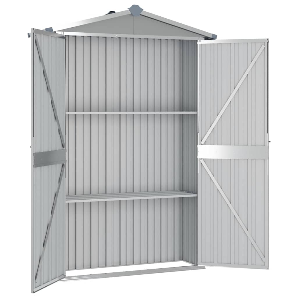 Steel Garden Shed 116x45x175cm Grey | Simpledeals