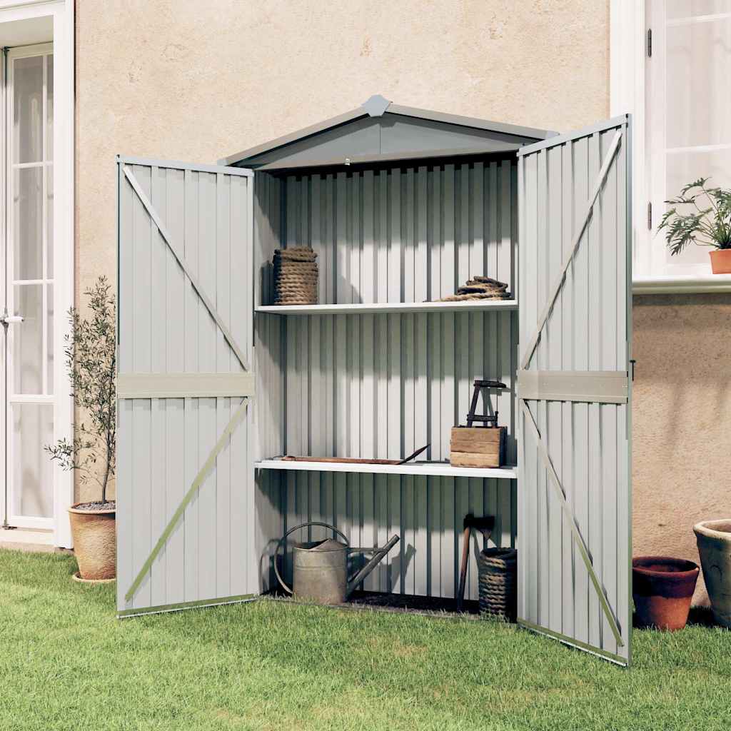 Steel Garden Shed 116x45x175cm Grey | Simpledeals