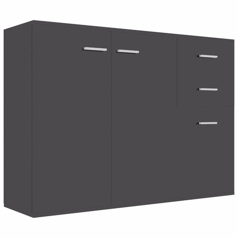 Sideboard High Gloss Grey Chipboard