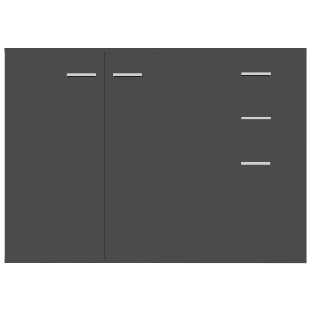 Sideboard High Gloss Grey 105x30x75 cm Chipboard